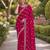 Pink soft georgette embroidery work designer party wear saree with unstitched blouse piece