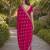 Pink soft georgette embroidery work designer party wear saree with unstitched blouse piece