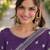 Lavender soft georgette embroidery work designer party wear saree with unstitched blouse piece