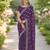 Lavender soft georgette embroidery work designer party wear saree with unstitched blouse piece