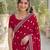 Rani pink soft georgette embroidery work designer party wear saree with unstitched blouse piece