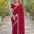 Rani pink soft georgette embroidery work designer party wear saree with unstitched blouse piece