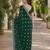 Green soft georgette embroidery work designer party wear saree with unstitched blouse piece