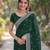 Green soft georgette embroidery work designer party wear saree with unstitched blouse piece