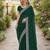 Green soft georgette embroidery work designer party wear saree with unstitched blouse piece