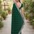 Green soft georgette embroidery work designer party wear saree with unstitched blouse piece