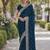 Rama soft georgette embroidery work designer party wear saree with unstitched blouse piece