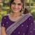 Purple soft georgette embroidery work designer party wear saree with unstitched blouse piece