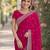 Pink soft georgette embroidery work designer party wear saree with unstitched blouse piece