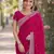 Pink soft georgette embroidery work designer party wear saree with unstitched blouse piece