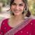 Pink soft georgette embroidery work designer party wear saree with unstitched blouse piece