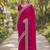 Pink soft georgette embroidery work designer party wear saree with unstitched blouse piece