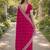 Pink soft georgette embroidery work designer party wear saree with unstitched blouse piece