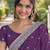 Lavender soft georgette embroidery work designer party wear saree with unstitched blouse piece