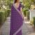 Lavender soft georgette embroidery work designer party wear saree with unstitched blouse piece