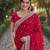 Rani pink soft georgette embroidery work designer party wear saree with unstitched blouse piece