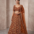 Brown Net Zardosi & Sequin Embroidered Lehenga Set