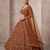 Brown Net Zardosi & Sequin Embroidered Lehenga Set