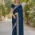 Morpich soft georgette embroidery work designer party wear saree with unstitched blouse piece