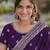 Purple soft georgette embroidery work designer party wear saree with unstitched blouse piece