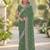 Pista soft georgette embroidery work designer party wear saree with unstitched blouse piece