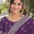Lavender soft georgette embroidery work designer party wear saree with unstitched blouse piece