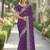 Lavender soft georgette embroidery work designer party wear saree with unstitched blouse piece