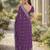 Lavender soft georgette embroidery work designer party wear saree with unstitched blouse piece