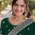 Green soft georgette embroidery work designer party wear saree with unstitched blouse piece