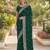 Green soft georgette embroidery work designer party wear saree with unstitched blouse piece