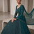 Bottle green net designer sweetheart neck lehenga choli