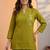Green silk cotton thread short kurti
