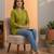 Green silk cotton thread short kurti