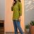 Green silk cotton thread short kurti