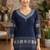Navy blue rayon cotton geometric printed short kurti