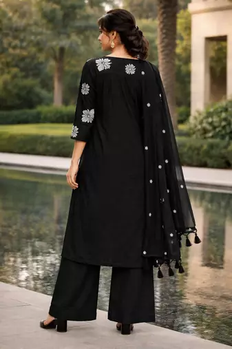Black cotton thread  readymade suits