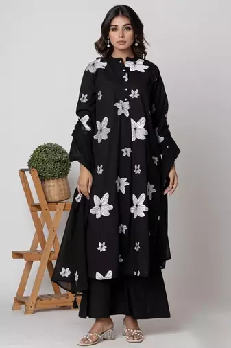 Black cotton thread  readymade suits