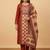 Rust silk cotton embroided readymade suits