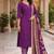 Purple cotton bandhani readymade suits