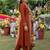 Rust silk cotton embroided readymade suits