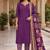 Purple cotton bandhani readymade suits