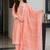 Peach pink cotton block print readymade suits
