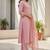 Pink khadi cotton block print readymade suits