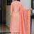 Peach pink cotton block print readymade suits
