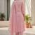 Pink khadi cotton block print readymade suits