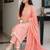 Peach pink cotton block print readymade suits
