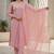Pink khadi cotton block print readymade suits