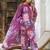 Purple rayon cotton printed readymade suits