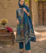 Blue cotton block print readymade suits