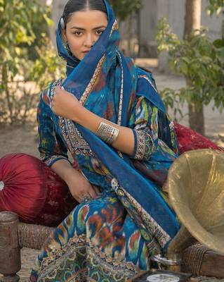 Blue cotton block print readymade suits 2
